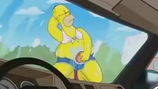 Family Guy and The Simpsons naked car wash