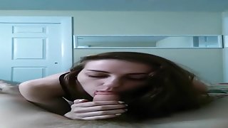 brunette gf pov blowjob action