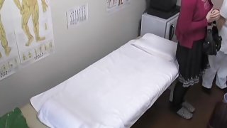 Short haired Japanese nailed in voyeur massage video