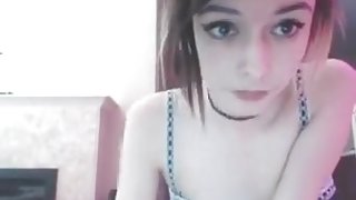 Skinny college girl plays with buttplug